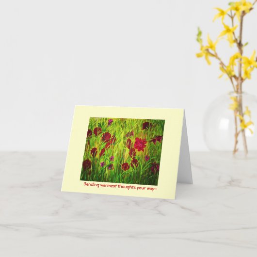 Verzendend warmste gedachten uw way~ kaart (Gele Bloem)