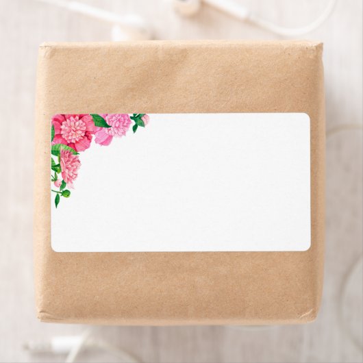 Verzendende Adresetiketten-Roze bloemen Etiket (Insitu)