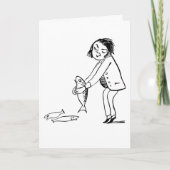 VERZENDENDE BIEDDAY-VISSEN, GROTE BIRTHDAY-KAARTEN FEESTDAGEN KAART (Voorkant)