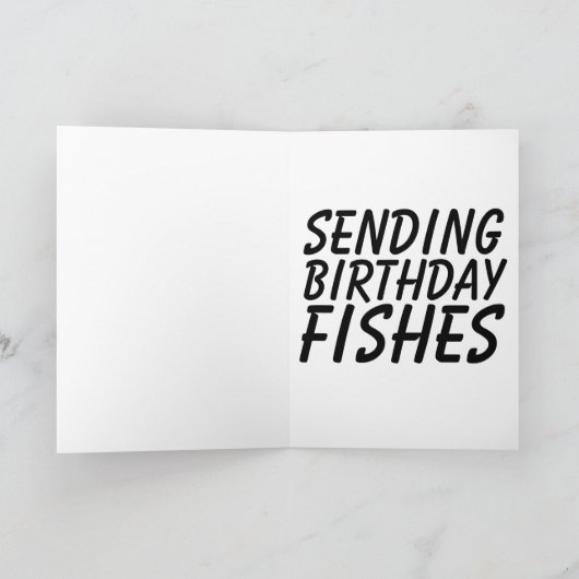 VERZENDENDE BIEDDAY-VISSEN, GROTE BIRTHDAY-KAARTEN FEESTDAGEN KAART (Binnen)