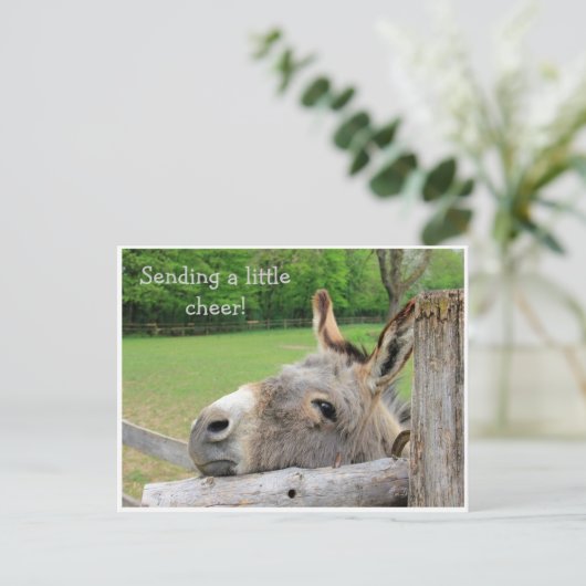 "Verzendende Ker" Ongelukkig Donkey-Briefkaart Briefkaart (Staand voorkant)