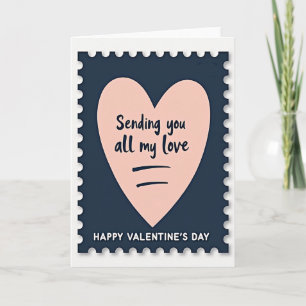 Verzendende Liefdeszegel Valentijnsdagkaart Kaart