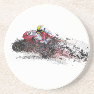 Verzendende Motorracer Zandsteen Onderzetter