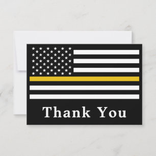 Verzender 911 Noodpolitie Thin Gold Line Bedankkaart