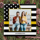 Verzender kerstmis Aangepaste foto Thin Gold Line Keramisch Ornament