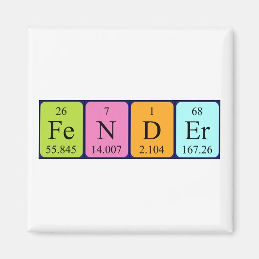 Verzender periodieke tabelnaam magneet (Voorkant)