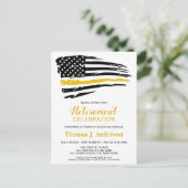 Verzender Thin Gold Line Aangepast pensioen Uitnodiging Briefkaart (Staand voorkant)