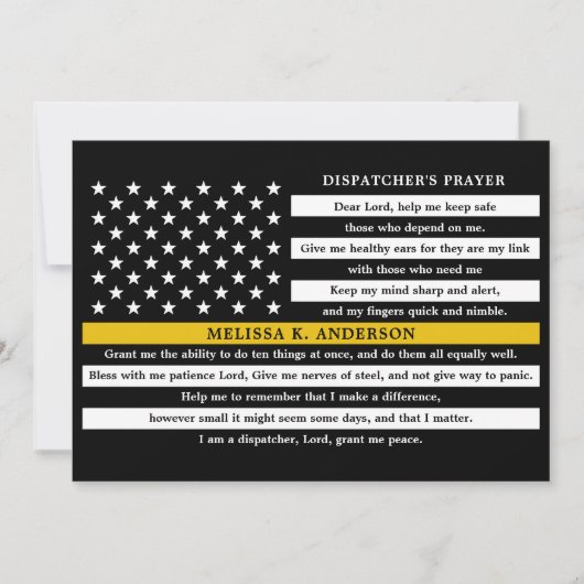 Verzenders Prayer Persoonlijk Thin Gold Line Bedankkaart (Voorkant)