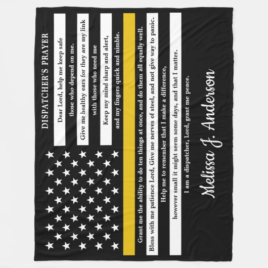 Verzenders Prayer Persoonlijk Thin Gold Line Fleece Deken (Voorkant)