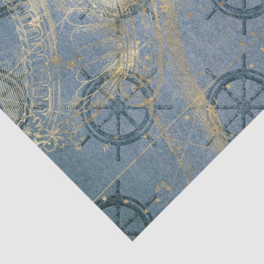 Verzendhulp op blauwe ontkoppeling tissuepapier (Detail)