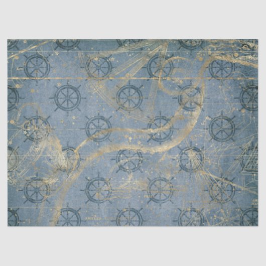 Verzendhulp op blauwe ontkoppeling tissuepapier (Voorkant)