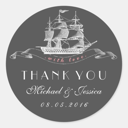  verzending bedankt Sticker Roze grijs (Voorkant)