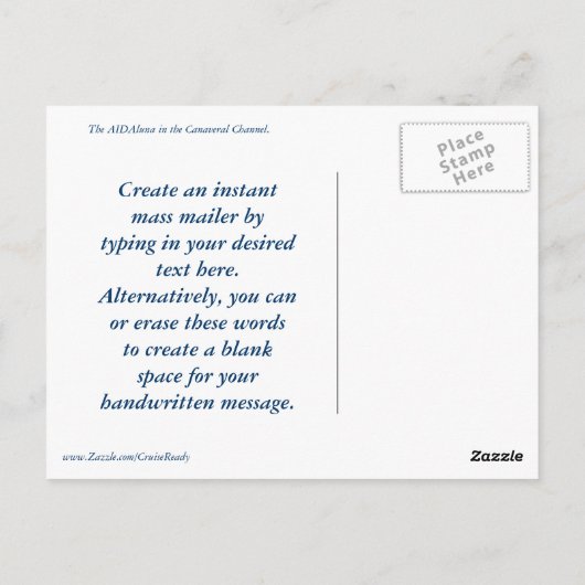 Verzending glimlachen in kanaal briefkaart (Achterkant)