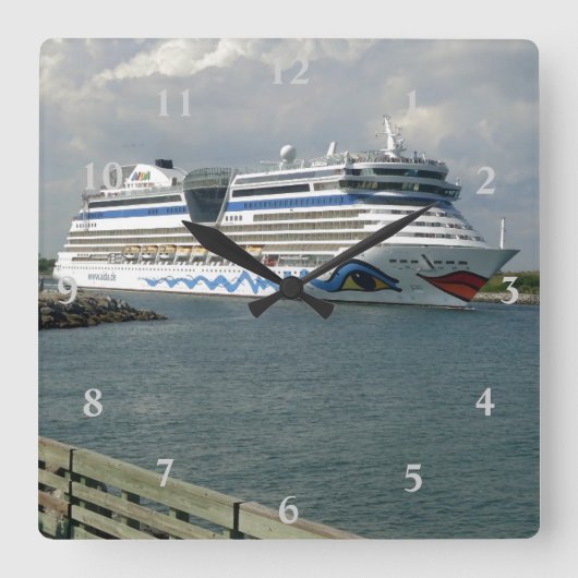 Verzending glimlachen in kanaal vierkante klok (Voorkant)