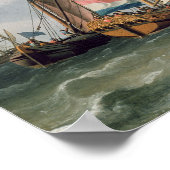 Verzending in een Choppy-Zee Poster (Hoek)