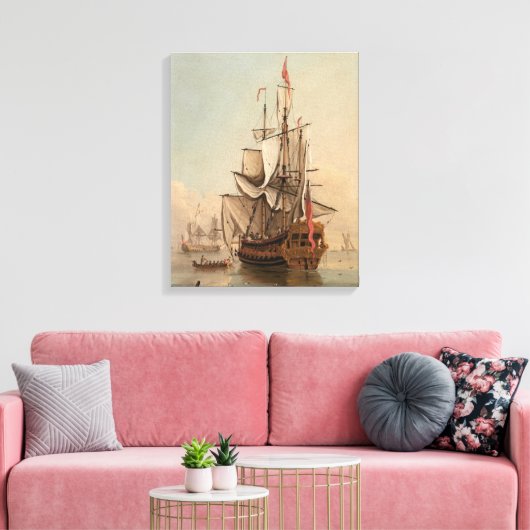 Verzending in een kalm | Peter Monamy Canvas Afdruk (Insitu (Woonkamer))