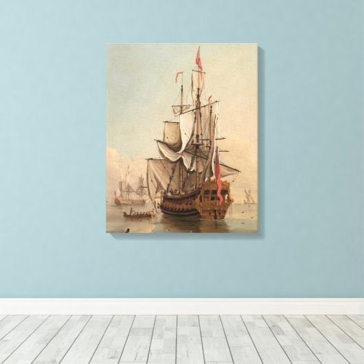 Verzending in een kalm | Peter Monamy Canvas Afdruk (Insitu (Houten vloer))