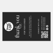 Verzending Logo QR Code Bedankt Black Box Seal Lab Rechthoekige Sticker (Voorkant)