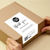 Verzending Logo QR Code Pakket Witte Doos Verzegel Rechthoekige Sticker