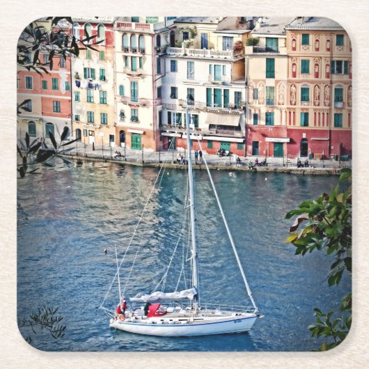 Verzending naar Portofino, Italia-Onderzetters Kartonnen Onderzetters (Voorkant)