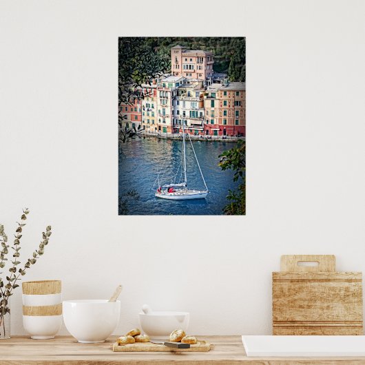 Verzending naar Portofino, Italia Poster (Keuken)