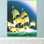  verzending op Zee op Stretched Canvas Print (Insitu (Houten vloer))