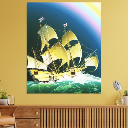  verzending op Zee op Stretched Canvas Print (Insitu (Woonkamer))