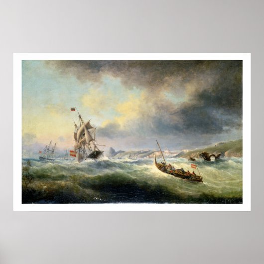 Verzending Spaanse kust, 1845 Poster (Voorkant)