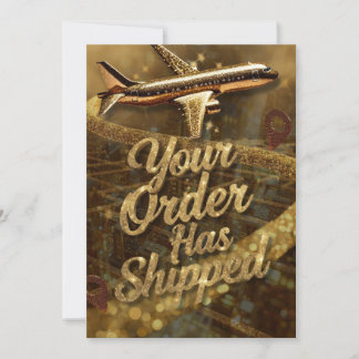Verzending Verzonden Gouden Glitter Glam Aankondig Aankondiging