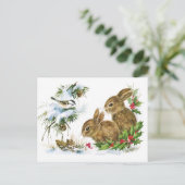 Verzending:  Winter Snow Bunnies Briefkaart (Staand voorkant)