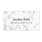 Verzending Wit Marmeren Script Luxe Modern Etiket (Voorkant)