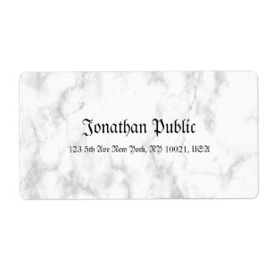 Verzending Wit Marmeren Script Luxe Modern Etiket