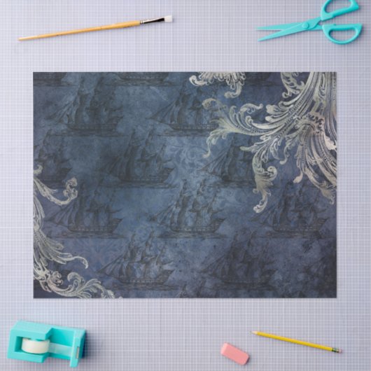  verzendingen op blauwe ontkoppeling tissuepapier (Craft)