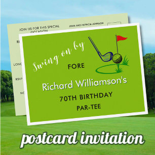 VERZENDKAART AANPAST GOLF 70STE VERJAARDAG INVITAT FEESTDAGENKAART