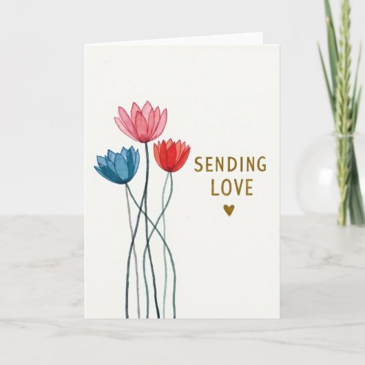 Verzendkaart met liefdesbloemen kaart (Voorkant)