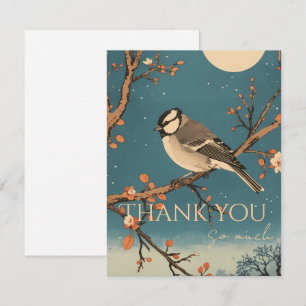 Verzendkaart Moonlit Bird on Blossom Bra Bedankkaart