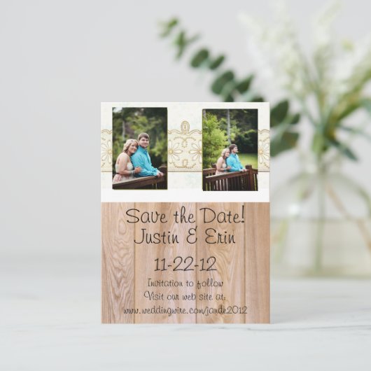 Verzendkaart save-the-date aankondigingskaart (Staand voorkant)