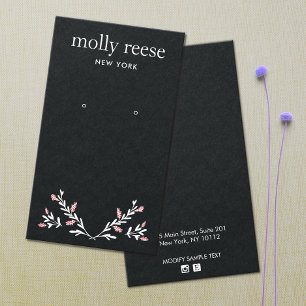 Verzendkaart voor Elegant Branch Black Kraft Visitekaartje