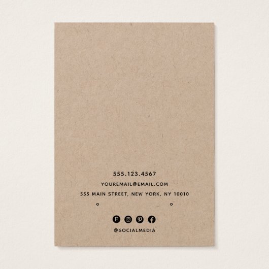 Verzendkaart voor Logo Kraft Visitekaartje (Achterkant)