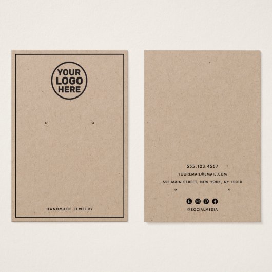 Verzendkaart voor Logo Kraft Visitekaartje (Voorkant /achterkant)
