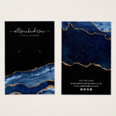 Verzendkaart voor Navy & Gold Agate Geode Visitekaartje (Voorkant /achterkant)