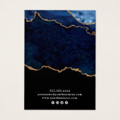 Verzendkaart voor Navy & Gold Agate Geode Visitekaartje (Achterkant)