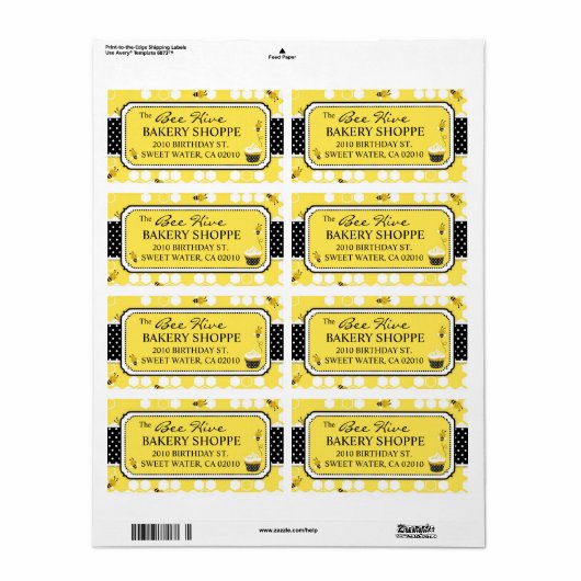 Verzendlabel Bumble Bee Business (Full Sheet)