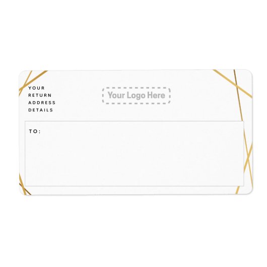 Verzendlabel Geometrisch goud (Voorkant)