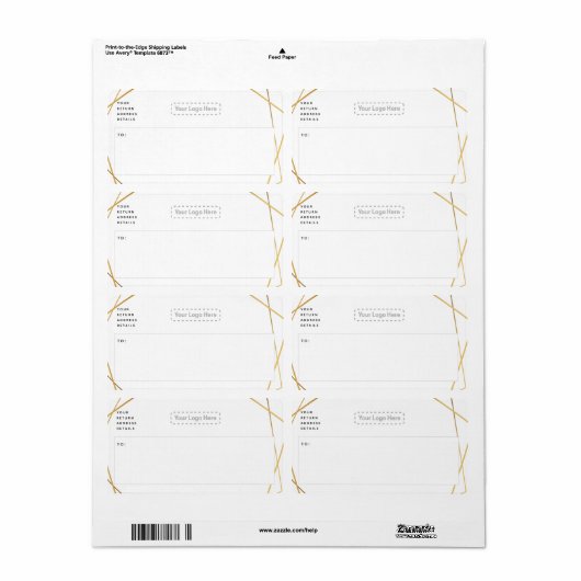 Verzendlabel Geometrisch goud (Full Sheet)