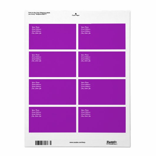 Verzendlabel lavender (Full Sheet)