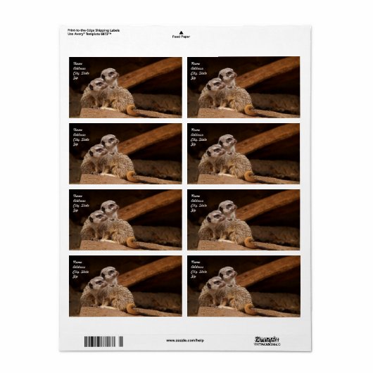 Verzendlabel Meerkat (Full Sheet)