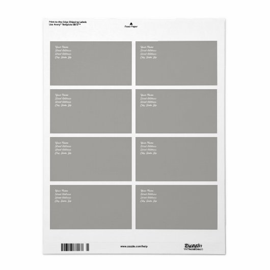 Verzendlabel pasta grijs (Full Sheet)