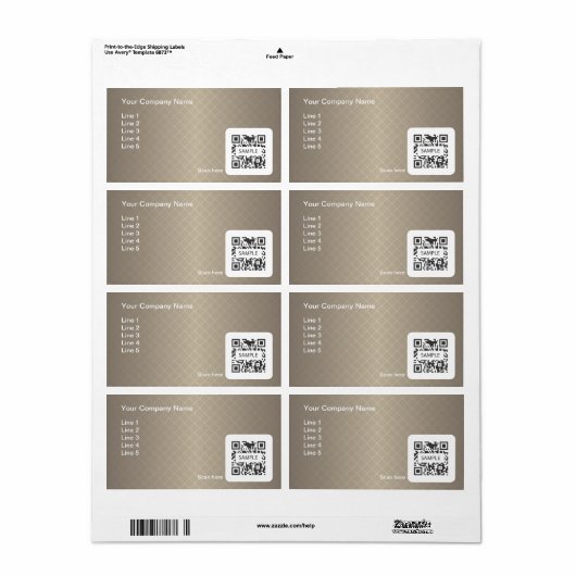 Verzendlabel Sjabloon Generic Brown Lijst (Full Sheet)