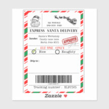 Verzendlabel van de Kerstman